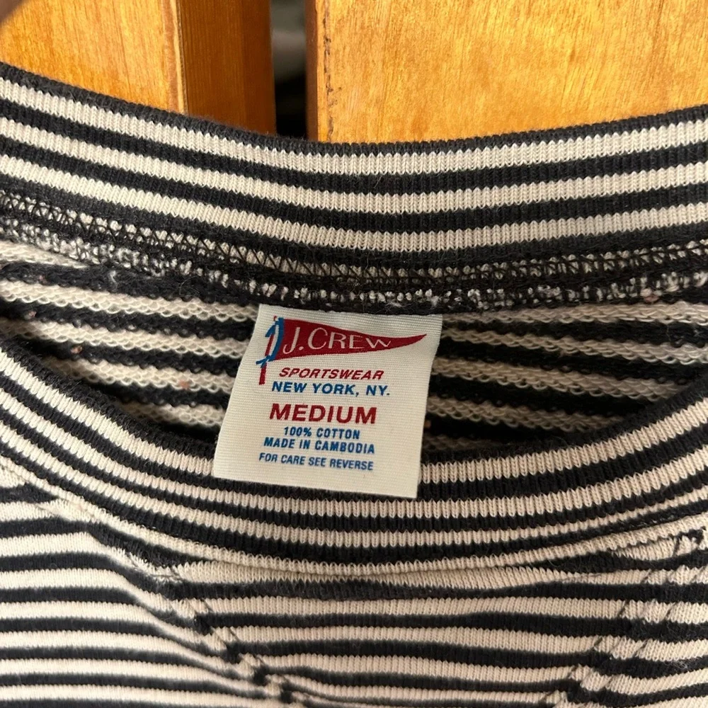 J. Crew Men's Black and White Striped Sweater